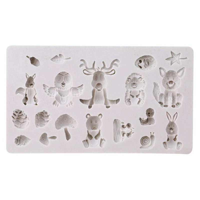 Forest Animals Fondant Molds Zoo Animal Silicone Mold for Chocolate Candy  Gum Paste Polymer Clay Resin Sugar Craft Cake Cupcake Decorating Supplies  (Squirrel Rabbit Sika Deer Hedgehog Mushroom)