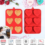 Valentine Heart Silicone Molds 6-Cavity Heart Shaped Cake Pans,2 Packs