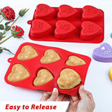 Valentine Heart Silicone Molds 6-Cavity Heart Shaped Cake Pans,2 Packs