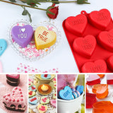 Valentine Heart Silicone Molds 6-Cavity Heart Shaped Cake Pans,2 Packs