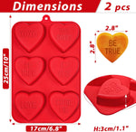 Valentine Heart Silicone Molds 6-Cavity Heart Shaped Cake Pans,2 Packs