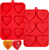 Valentine Heart Silicone Molds 6-Cavity Heart Shaped Cake Pans,2 Packs