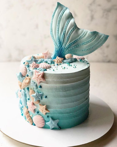 Mermaid Ariel Birthday Cake For Girls Fondant - Bakersfun