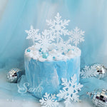 White Silver Snowflake Collection Cake Topper