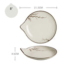 Japanese Style Ceramic Teardrop Plates