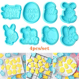 Blue Easter Bunny Cookie Mold 4Pcs/set