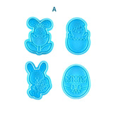 Blue Easter Bunny Cookie Mold 4Pcs/set