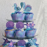 40 PCS Mermaid Cupcake Toppers and Wrappers