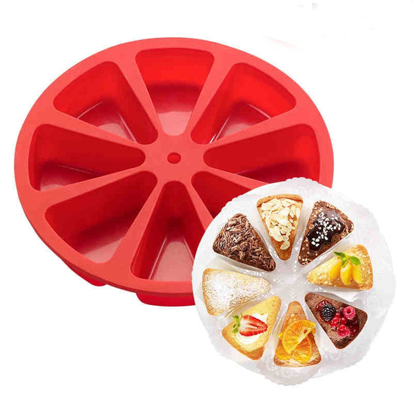 1pc Silicone Cake Scone Pan, Triangle 8 Cavity Pizza Cake Pan