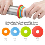 Rolling Pin with Thickness Rings Scale