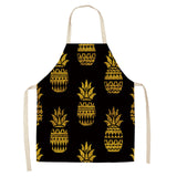 Golden Pineapple Print Kitchen Apron